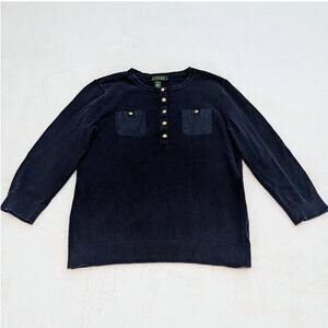 Navy Lauren Ralph Lauren Women's Sweater Size M